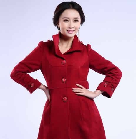 修身经典呢大衣,长款呢大衣女人味