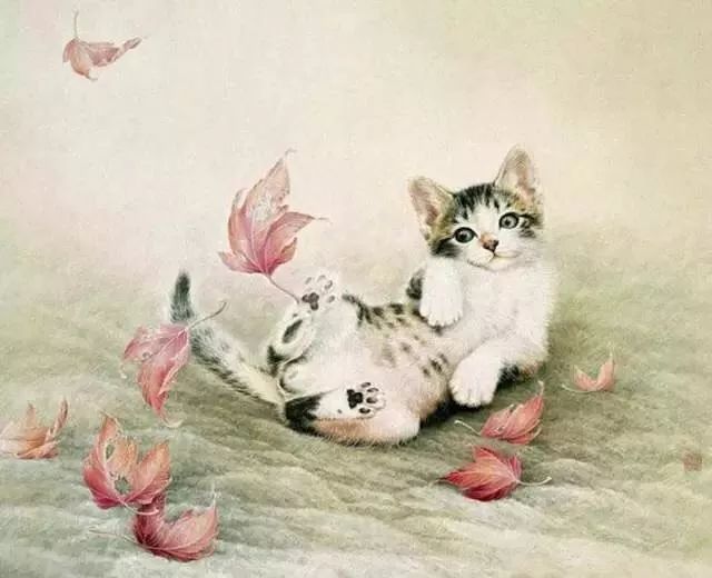 邢诚爱工笔猫扑蝶画法,邢诚爱工笔画猫白描底稿