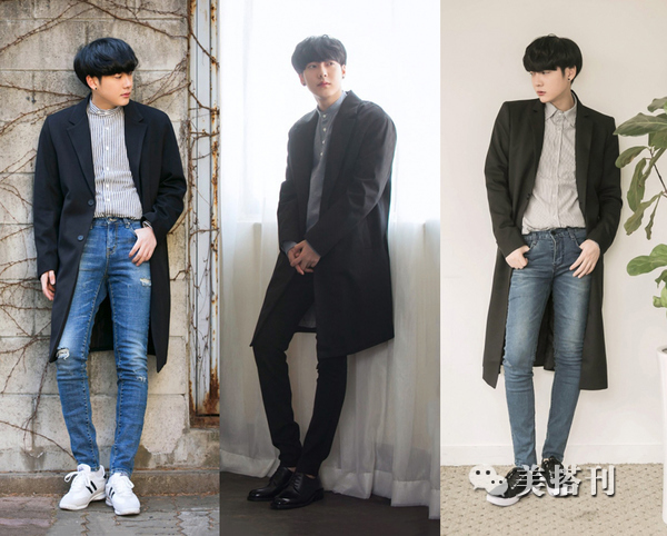 潮男外套冬高级感大衣,潮男高级感双面羊绒大衣