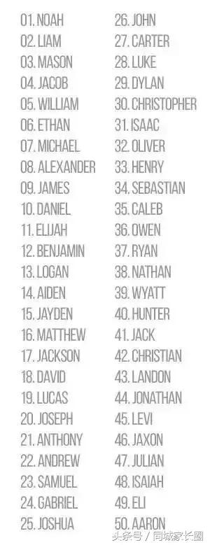 24年最新男孩英文名大全,适合兔年宝宝的英文名