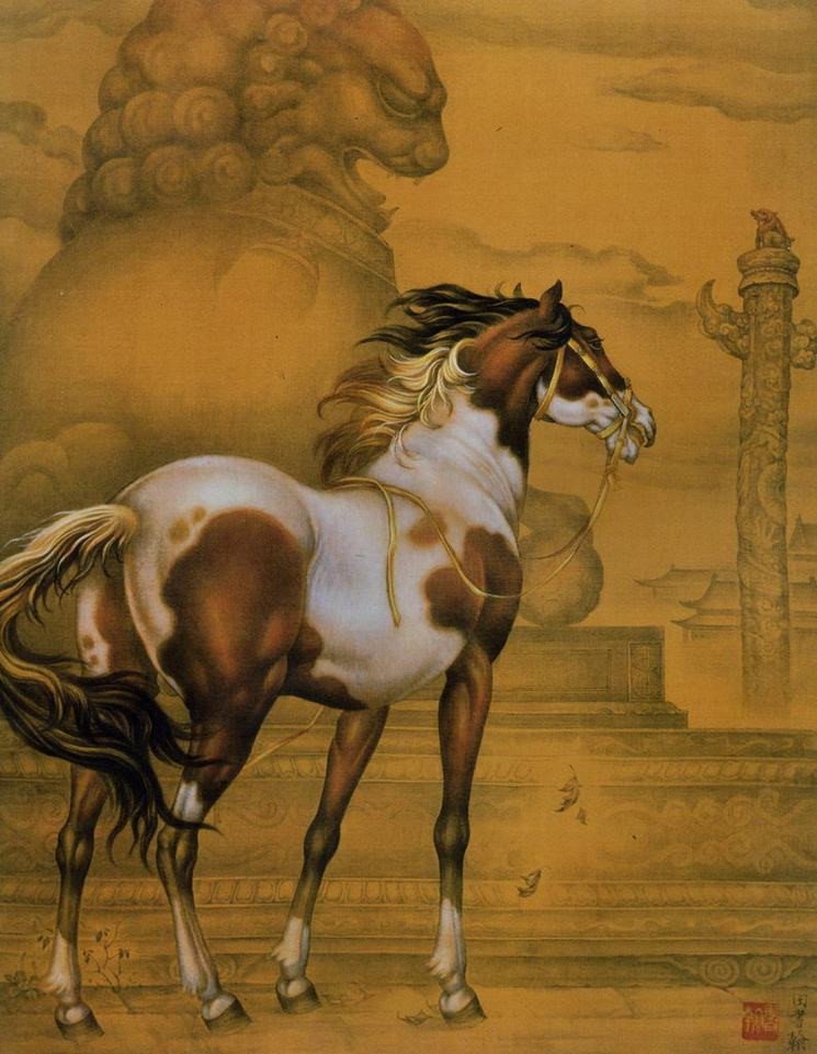 乾隆八骏工笔图,名家写意八骏图大全