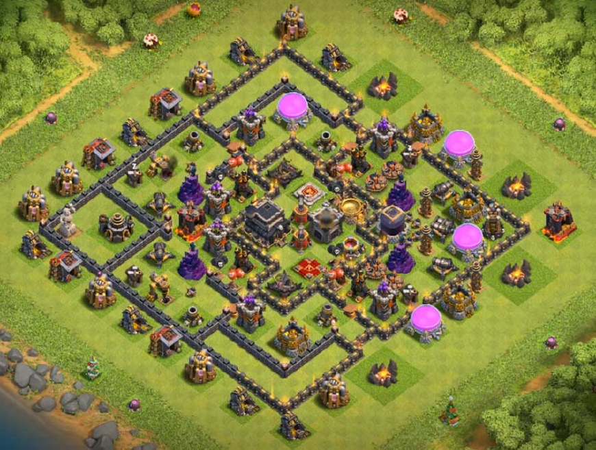 冲杯阵型和部落战阵型的不同,部落冲突夜世界9本3000杯阵型