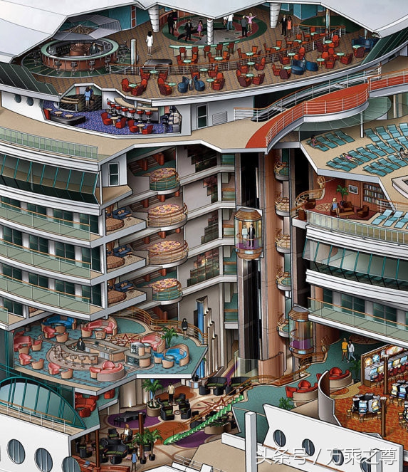 豪华邮轮实拍高清图片,豪华游轮剖面高清图