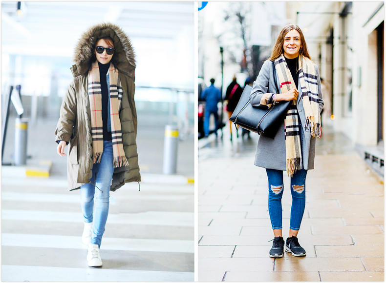 把重灾区格纹围巾搭得更高级