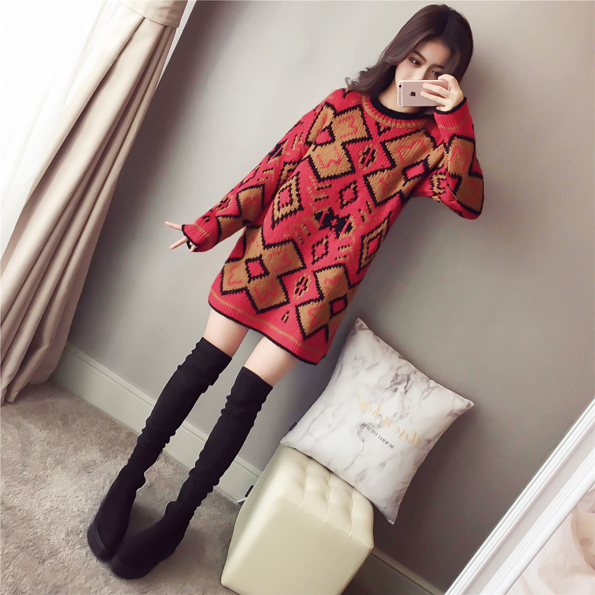 秋冬最流行又遮肉又百搭的裙款,大衣内搭连衣裙遮肉显瘦针织裙