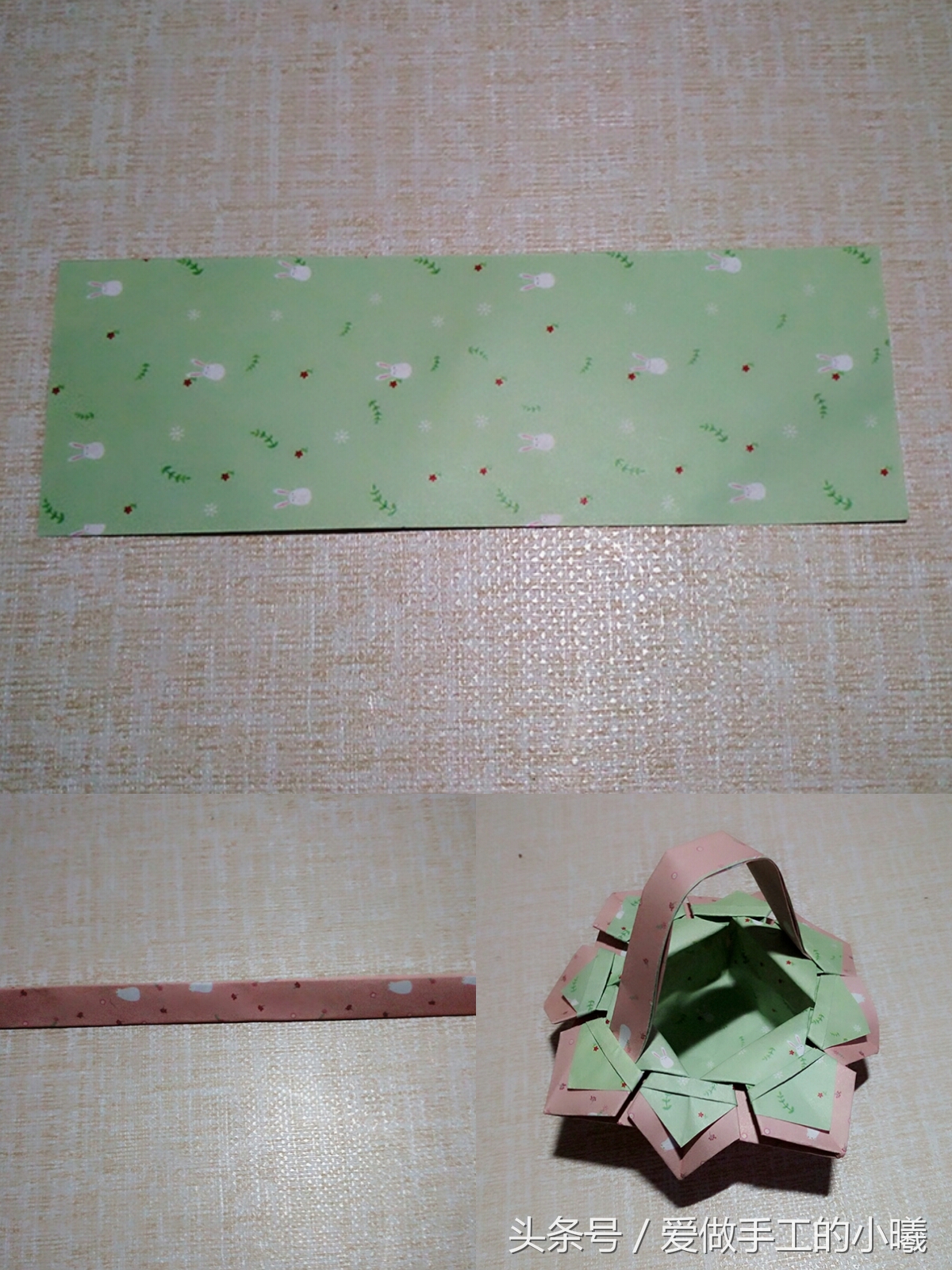 简单又漂亮的折纸大花篮,简单又漂亮的折纸花篮