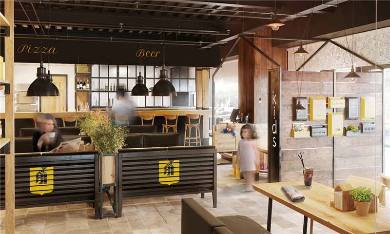 牛排披萨店的设计,比萨品牌设计