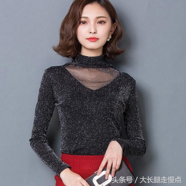 2018秋冬新款女装保暖蕾丝衫，修身蕾丝打底衫，穿上美美的