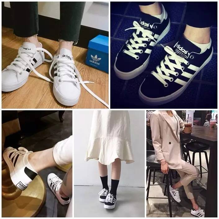 不夸张！韩妞早就不穿高跟鞋了！现在韩国男女人脚一双复古休闲鞋