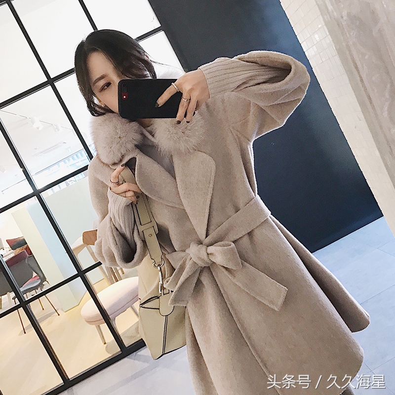 保暖好看双面羊绒大衣,羽绒和双面绒拼接大衣高档