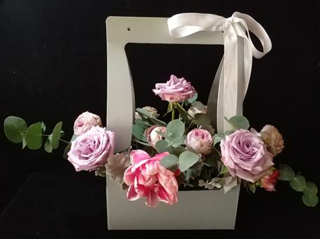 长方形插花篮教程新手入门,初学手提花篮的视频教程