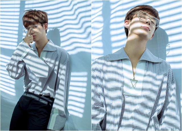 董力穿蓝色羽绒服,董力穿黑色毛呢外套