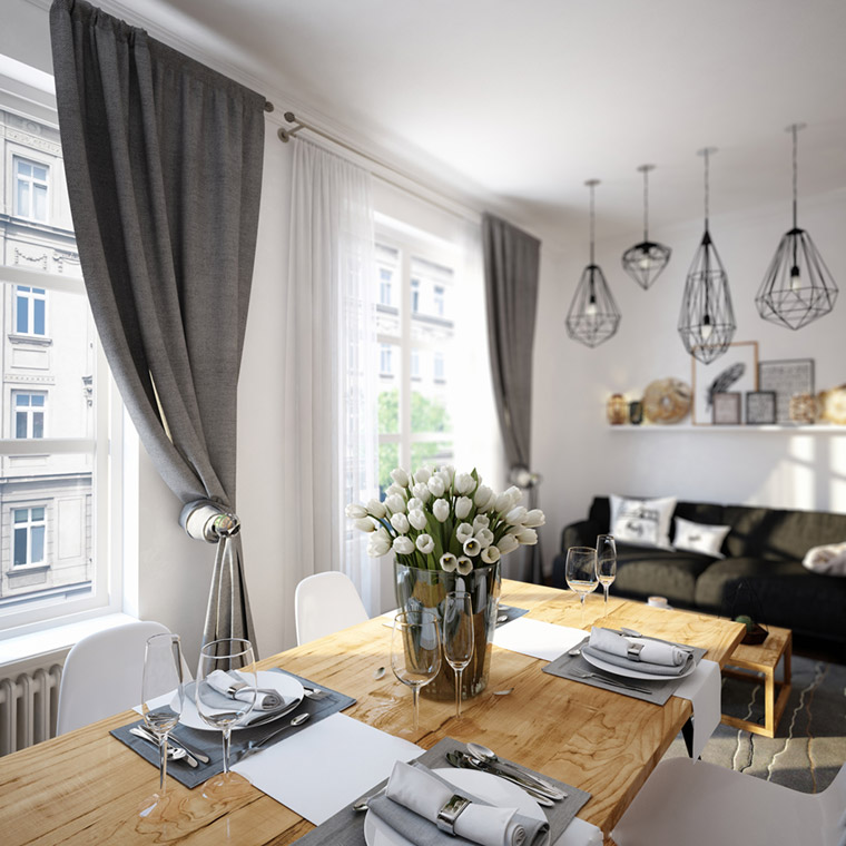 餐厨一体小空间设计,餐厅黑板墙效果图