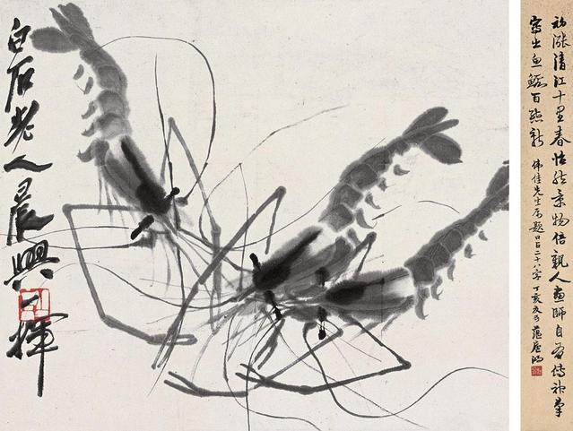 齐白石画虾的6只虾,画虾齐白石虾的画法步骤