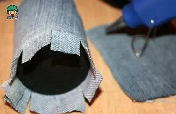 旧物改造牛仔裤收纳盒,旧牛仔改造壁挂收纳袋