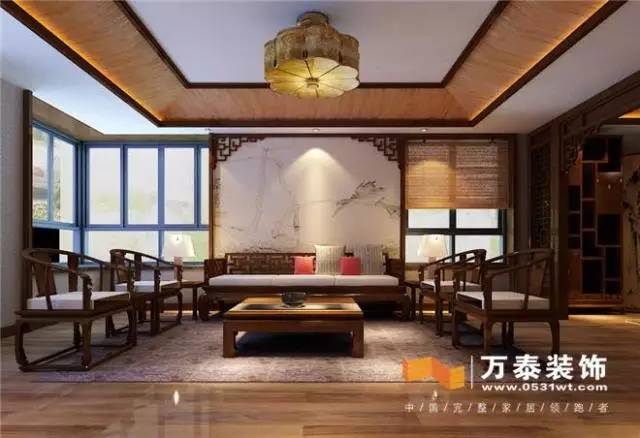 济南300平方别墅中式装修设计图,济南漫山香墅别墅装修