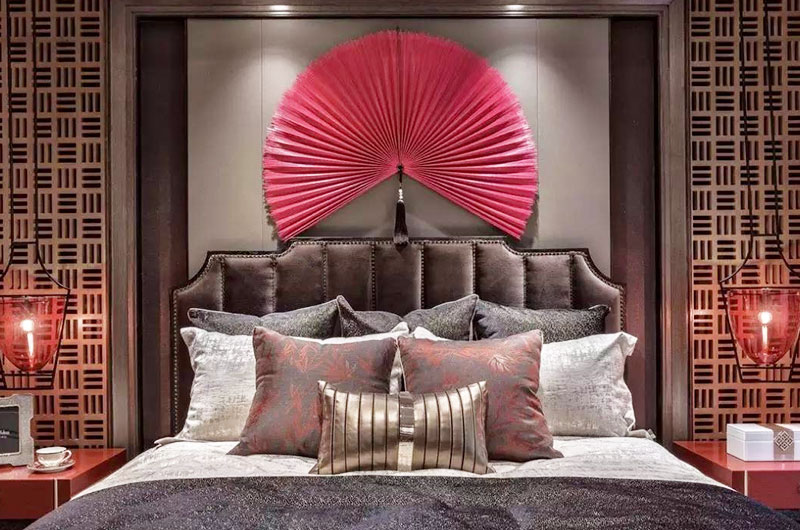 榻榻米软包床头效果图,简约主卧床头软包效果图