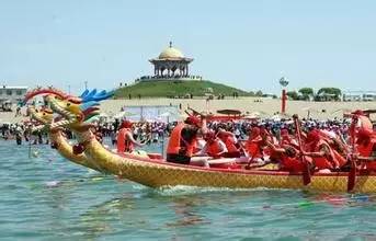 当端午节遇上六一儿童节主题,端午旅游赛龙舟震撼场面