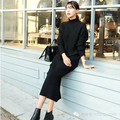 毛衣超级长,毛衣长高级感