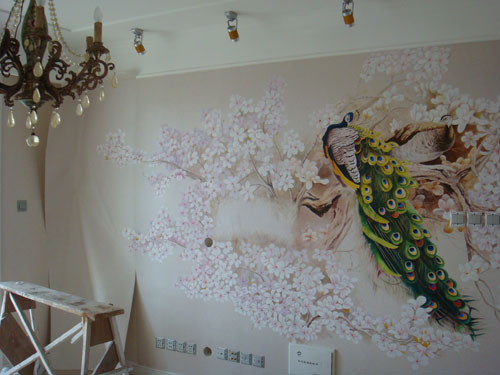 室内手绘背景墙图片大全,手绘简单大气背景墙