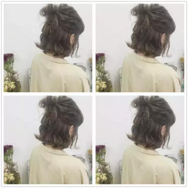 显年轻的发型扎法半扎短发,短发女孩扎古代头发怎么扎