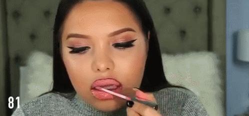 涂100层唇釉试色,涂100层口红的效果