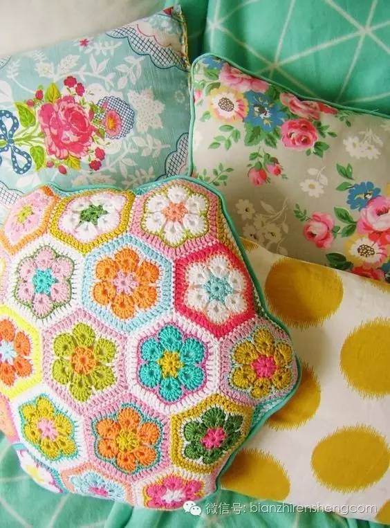 钩针方格非洲菊图解,非洲菊拼花的钩针图解