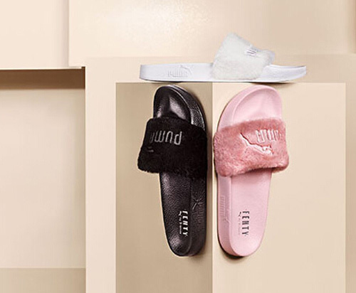 除了puma毛绒拖,蕾哈娜还设计了你不容错过的牛仔鞋哦