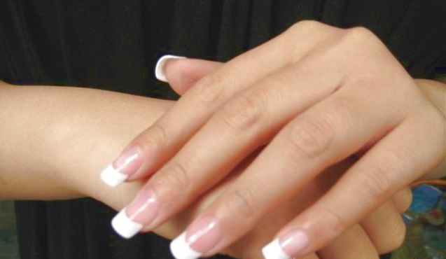 简单法式甲短甲,斜法式甲教程全部过程