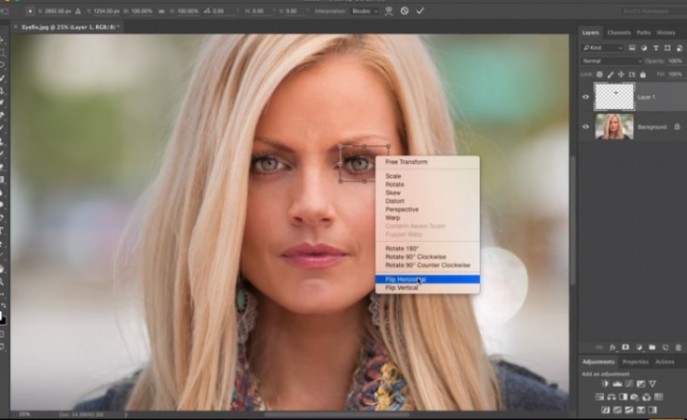 ps怎么修眼白偏色,ps修复眼睛大小眼