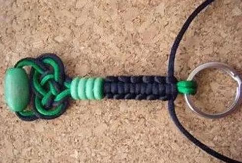 钥匙扣diy制作教程双串,麦穗结钥匙扣的编织步骤