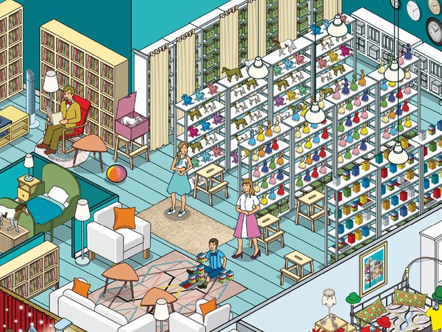 家居插画客厅,家居美学插画