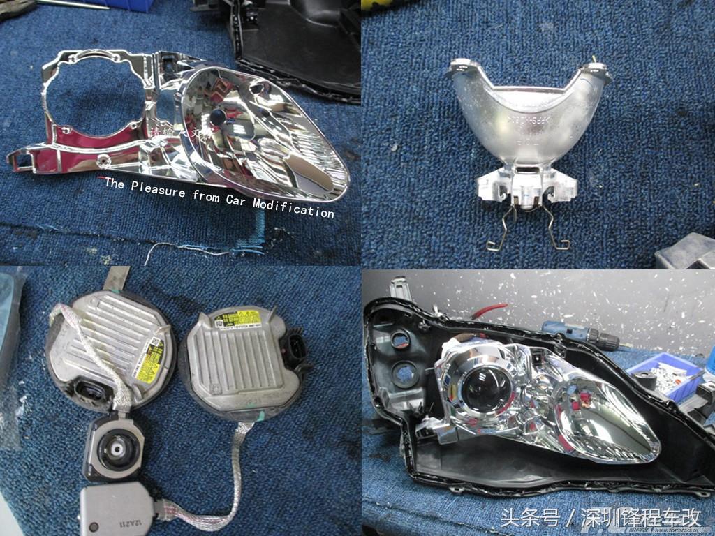 15款丰田锐志车灯升级led双光透镜,丰田锐志改恶魔眼大灯