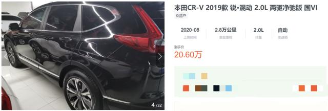 本田cr-v2021款都市版二手车行情,本田cr-v2010款二手车能卖多少钱