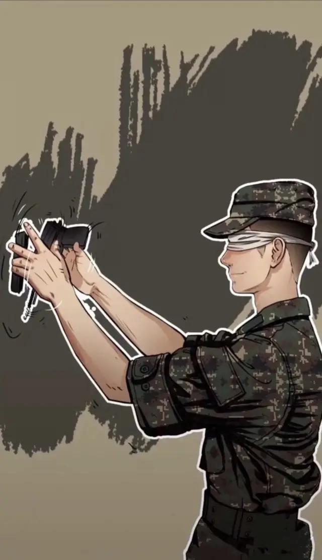 致边防军人的插画,军人和国旗插画