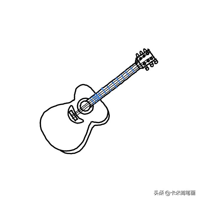 吉他怎么画简笔画步骤简单图文,吉他怎么画简笔画
