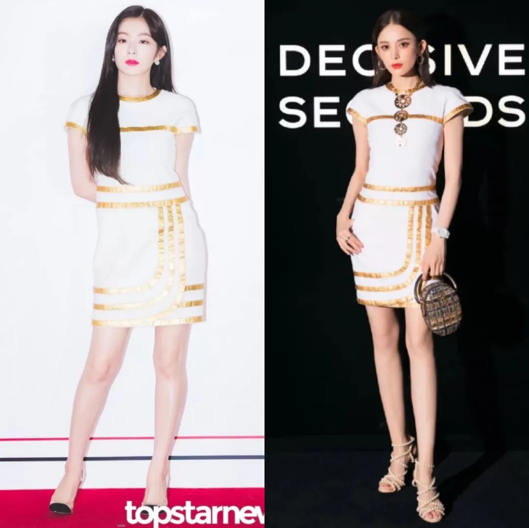 中韩女星撞衫只有林允儿能赢,中韩顶级仙女刘亦菲和孙艺珍撞衫