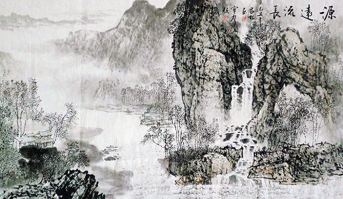 杨昌林山水画写生,杨昌林山水画鸿运当头