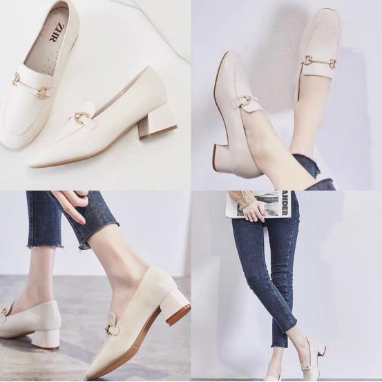 高跟鞋不累脚春季百搭显瘦,高跟鞋英伦风小皮鞋