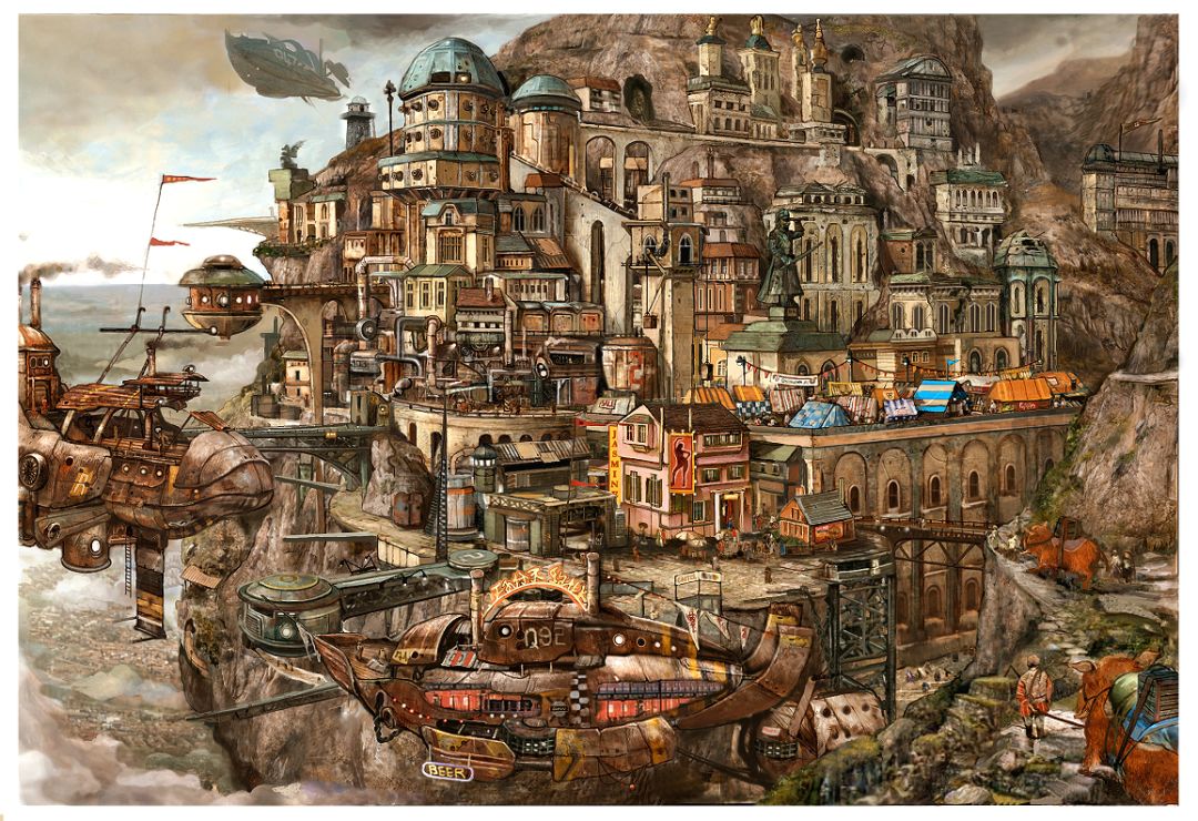 蒸汽朋克风创意美术,蒸汽朋克幻想风格