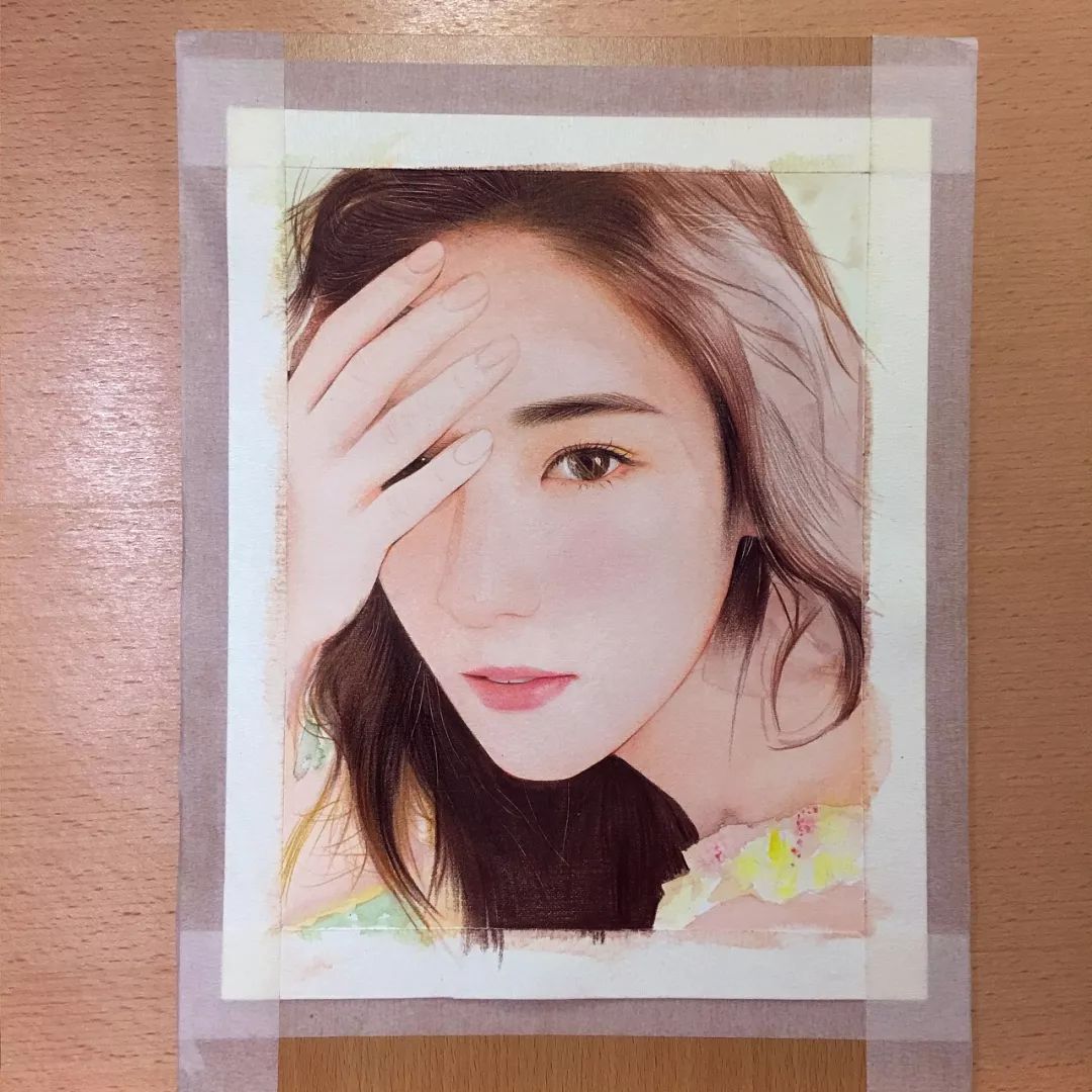 彩铅画美丽的山水画,彩铅画美人蝴蝶