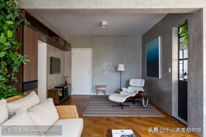 自然风格植物墙效果图,植物墙结合空间设计图