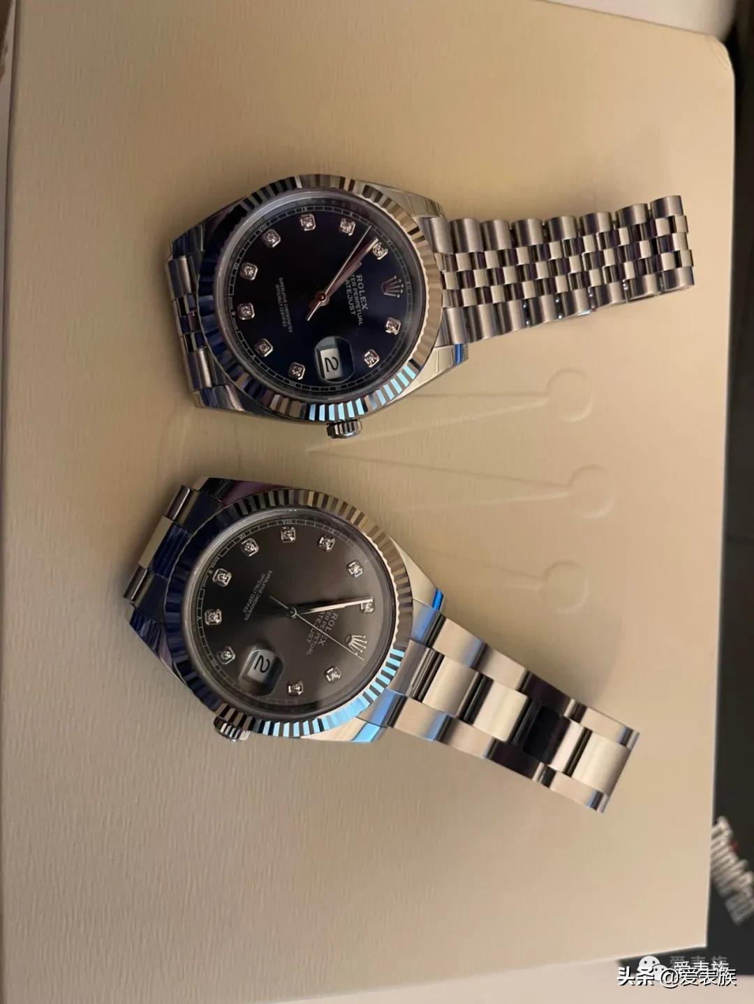 劳力士日志41蓝盘罗马数字,劳力士蓝盘41日志真假对比