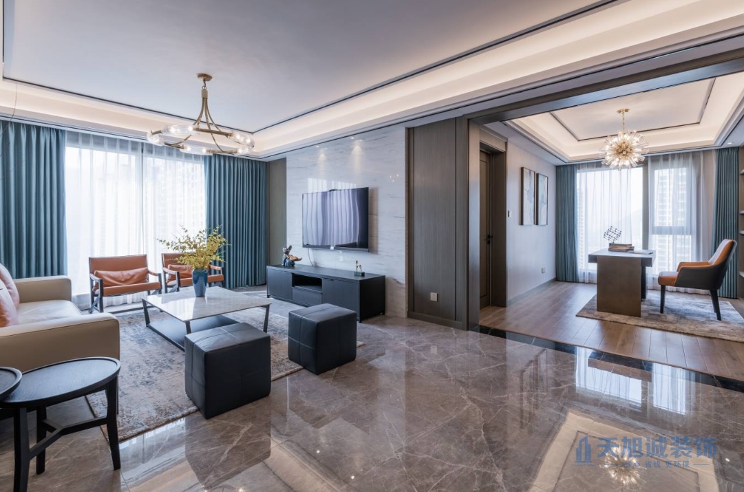 烟台装修公司石药健康城118平现代装修效果图