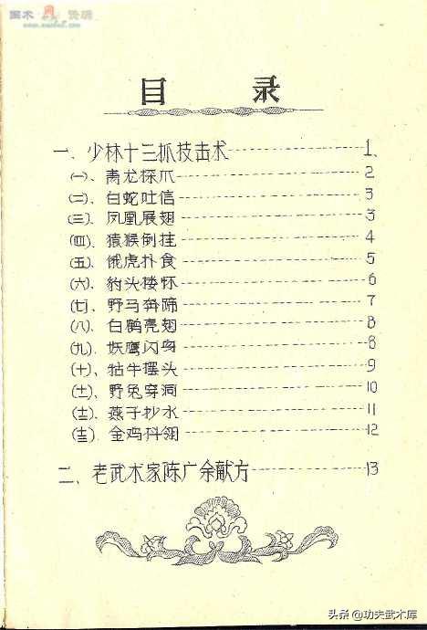 少林十三抓拳谱,古传拳经拳法秘要手抄本