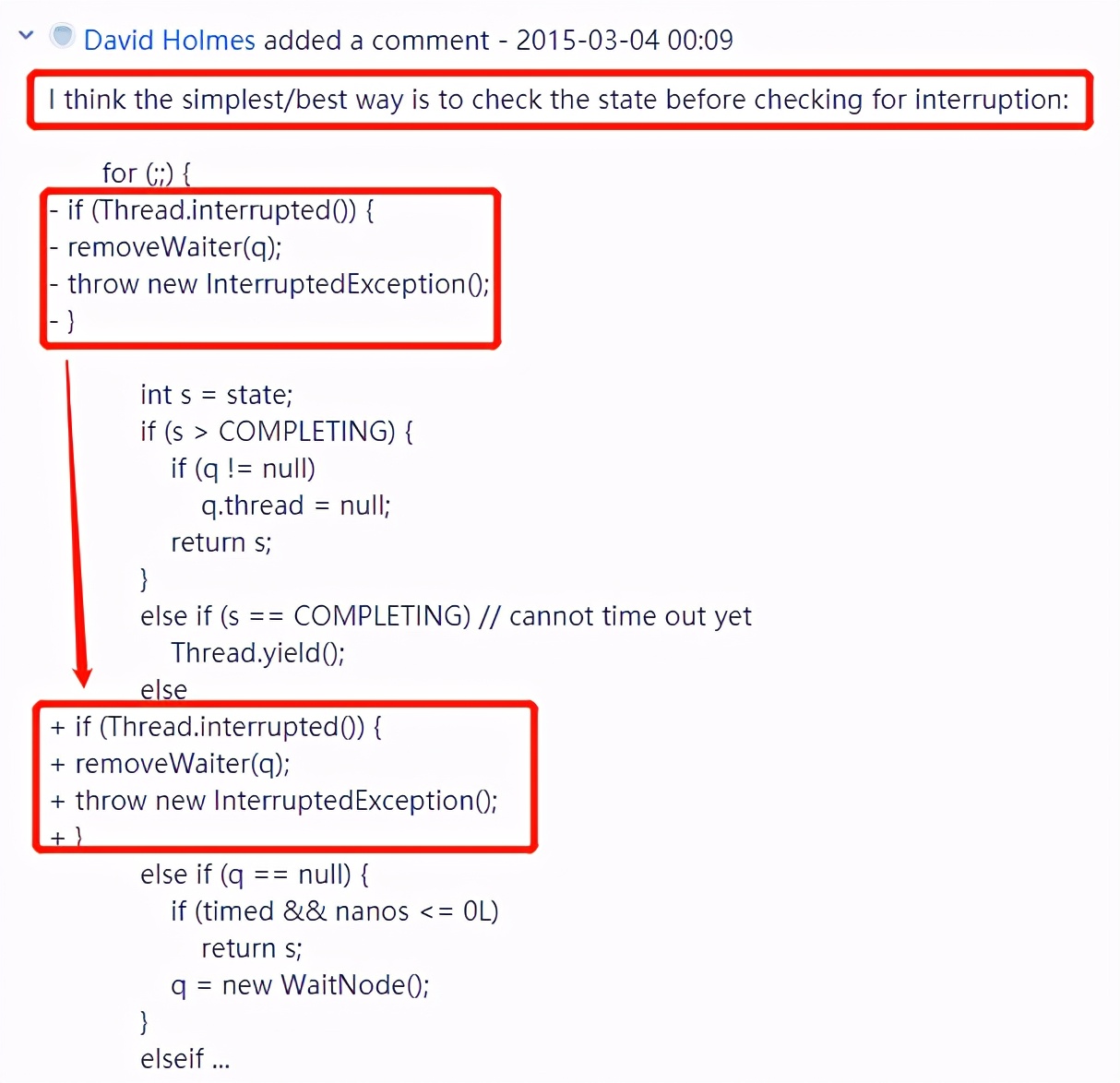 DougLea在J.U.C包里面写的BUG又被网友发现了