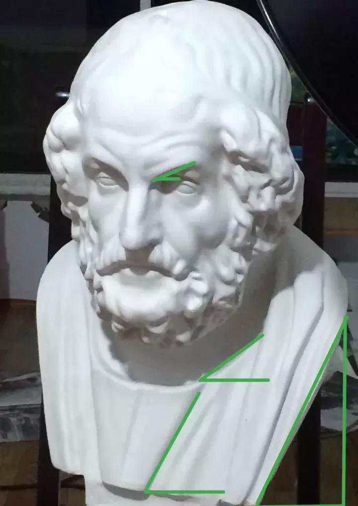 石膏像琴女素描步骤图,素描教程石膏像的步骤解析