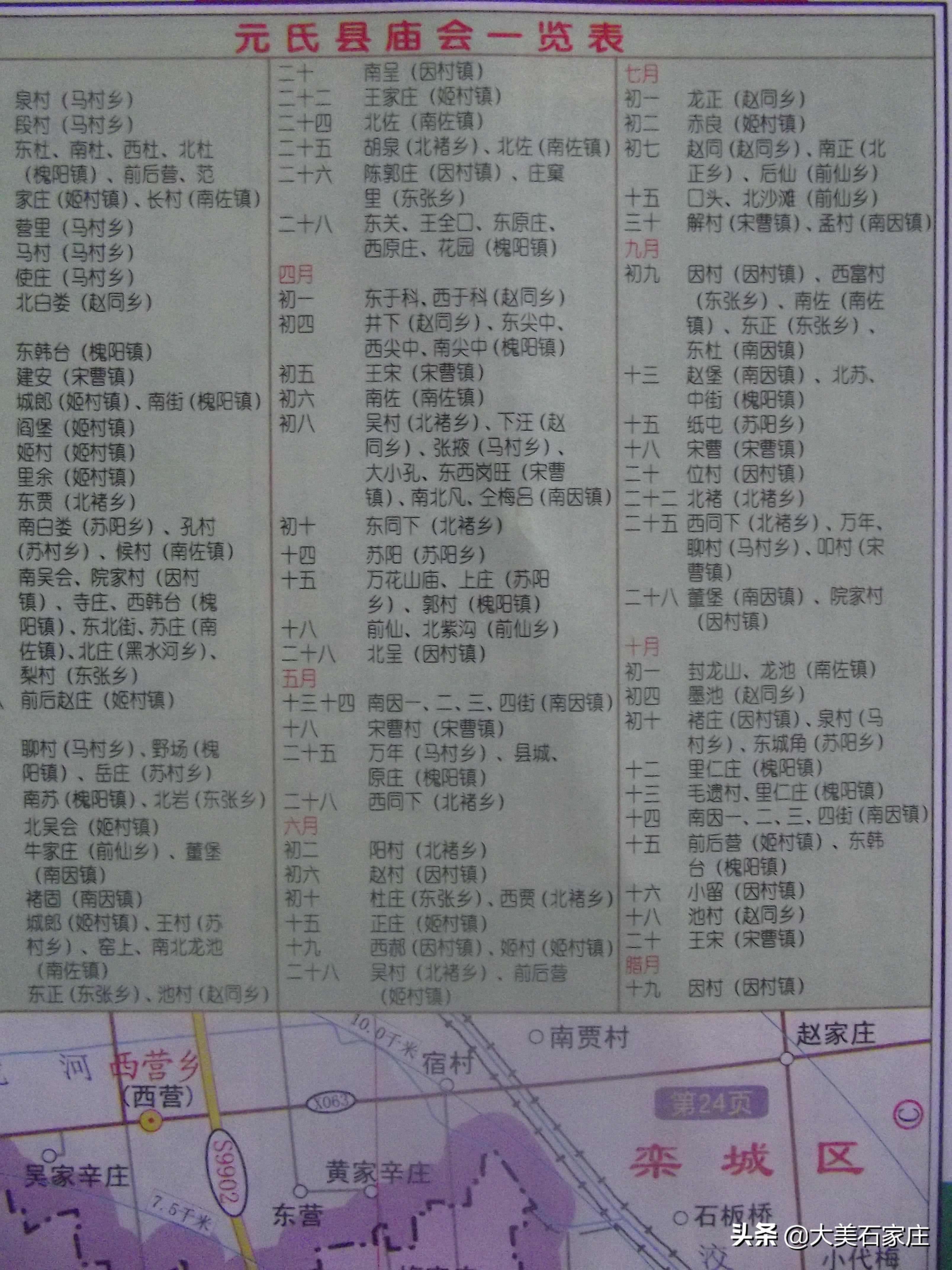 石家庄市五里庄村庙会时间表,石家庄市周边集市庙会日期