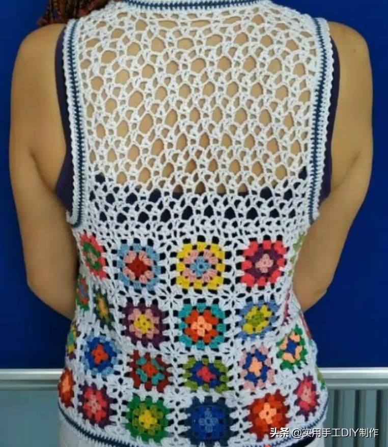 祖母方格编织长款外套教程,针织作品70款简约