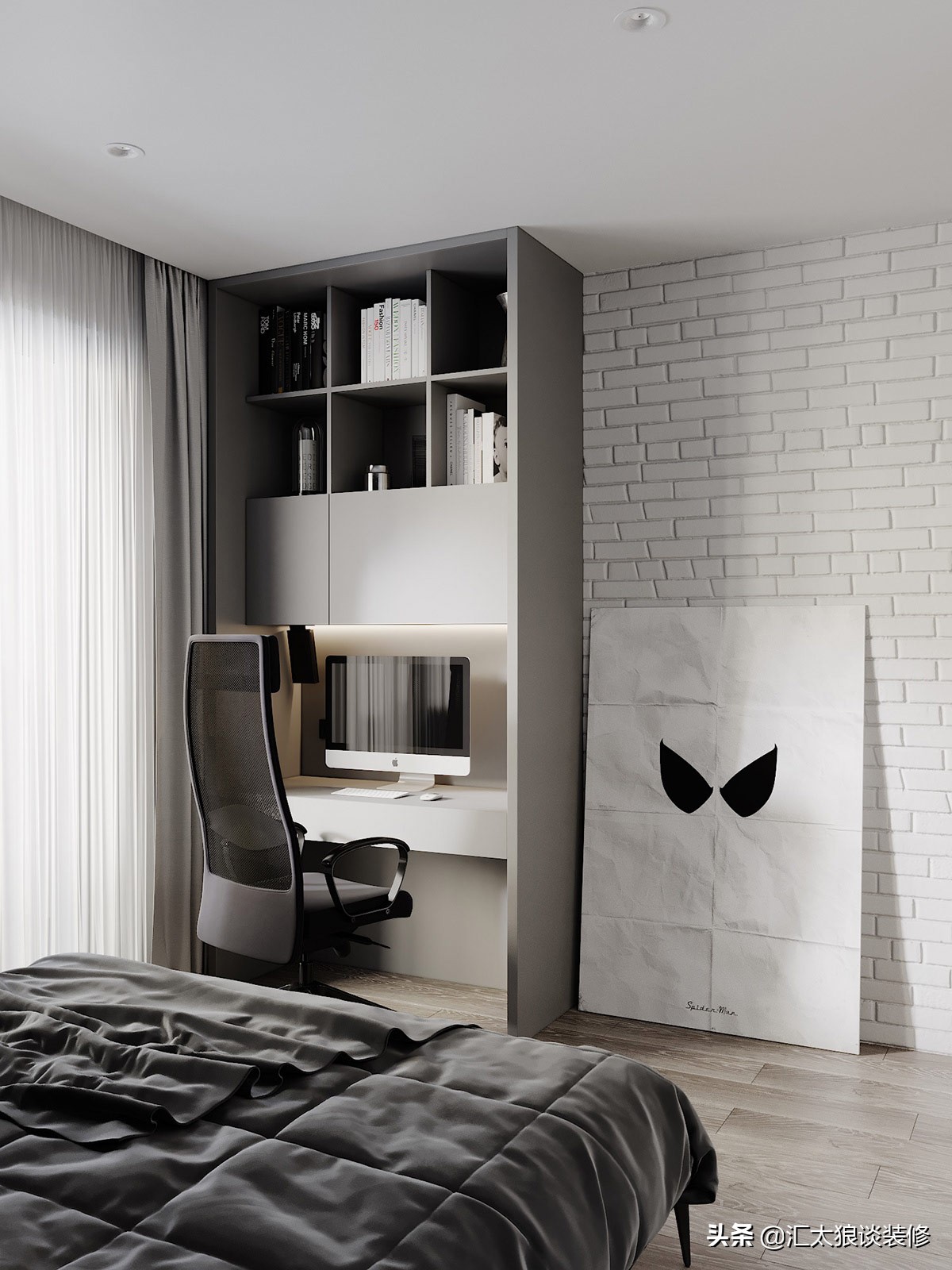 黑白灰的简约空间时尚不过时装修,75平黑白灰简约风